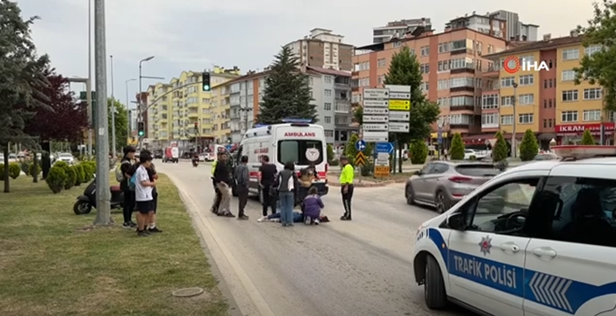 SEYİR HALİNDEKİ MOTOSİKLETTEN DÜŞEN KADIN YARALANDI