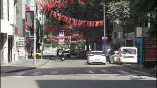 KENTİN EN İŞLEK CADDESİNDE ARAÇ VE İNSAN TRAFİĞİ YOKTU