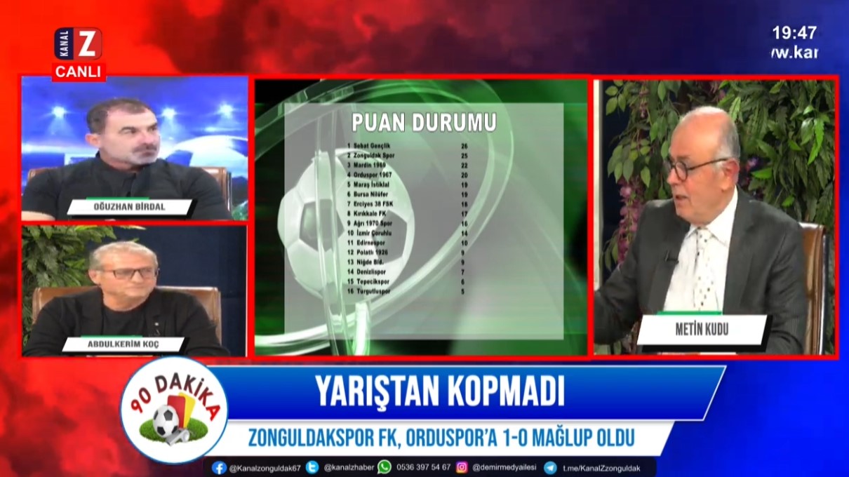 ZONGULDAKSPOR FK, ORDUSPOR’A 1-0 MAĞLUP OLDU