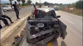 15 YAŞINDAKİ ÇOCUĞUN KULLANDIĞI OTOMOBİL, KONTROLDEN ÇIKARAK TEPETAKLAK OLDU